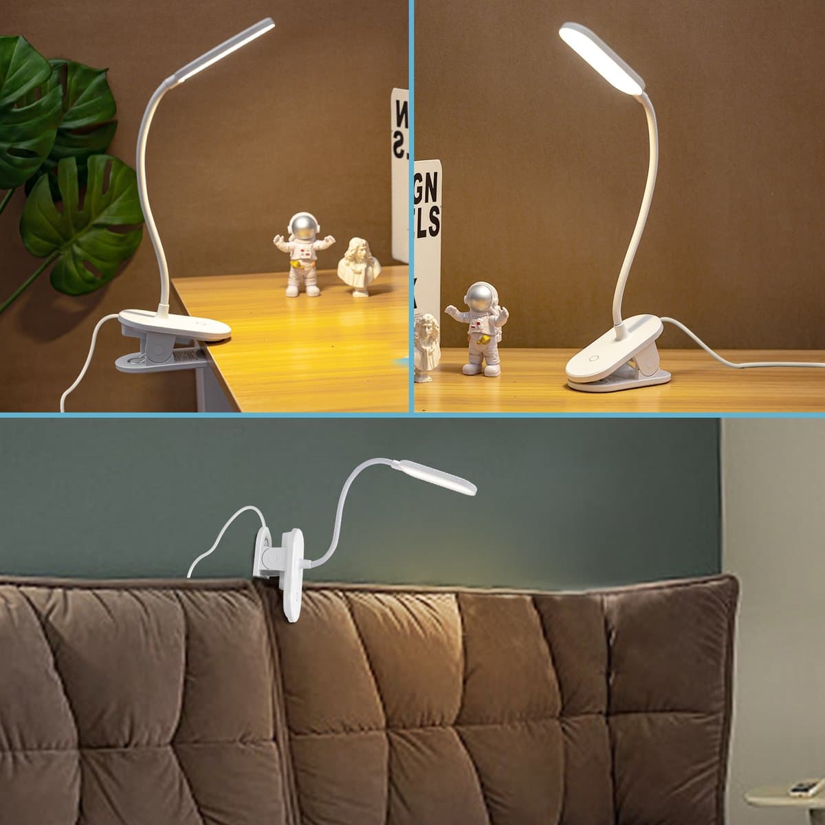 Aigostar 10A52 - Bureaulamp LED Dimbaar- met Klem - helderheidsmodi - Verstelbare Leeslamp - 4000K - Wit thumbnail 6