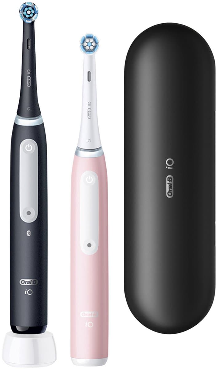 Oral-B iO 3 Elektrische Tandenborstel - Duo Zwart en Roze - inclusief Reisetui thumbnail 2
