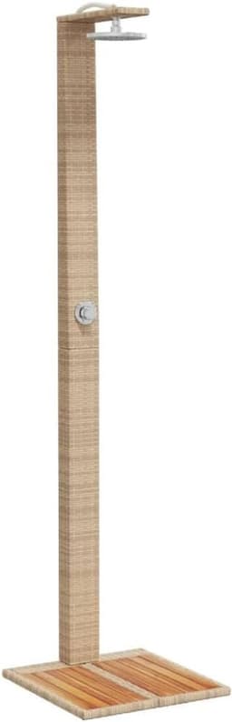 Productfoto van Luxe Buitendouche met Polylook en Houten Voet voor Tuin en Zwembad