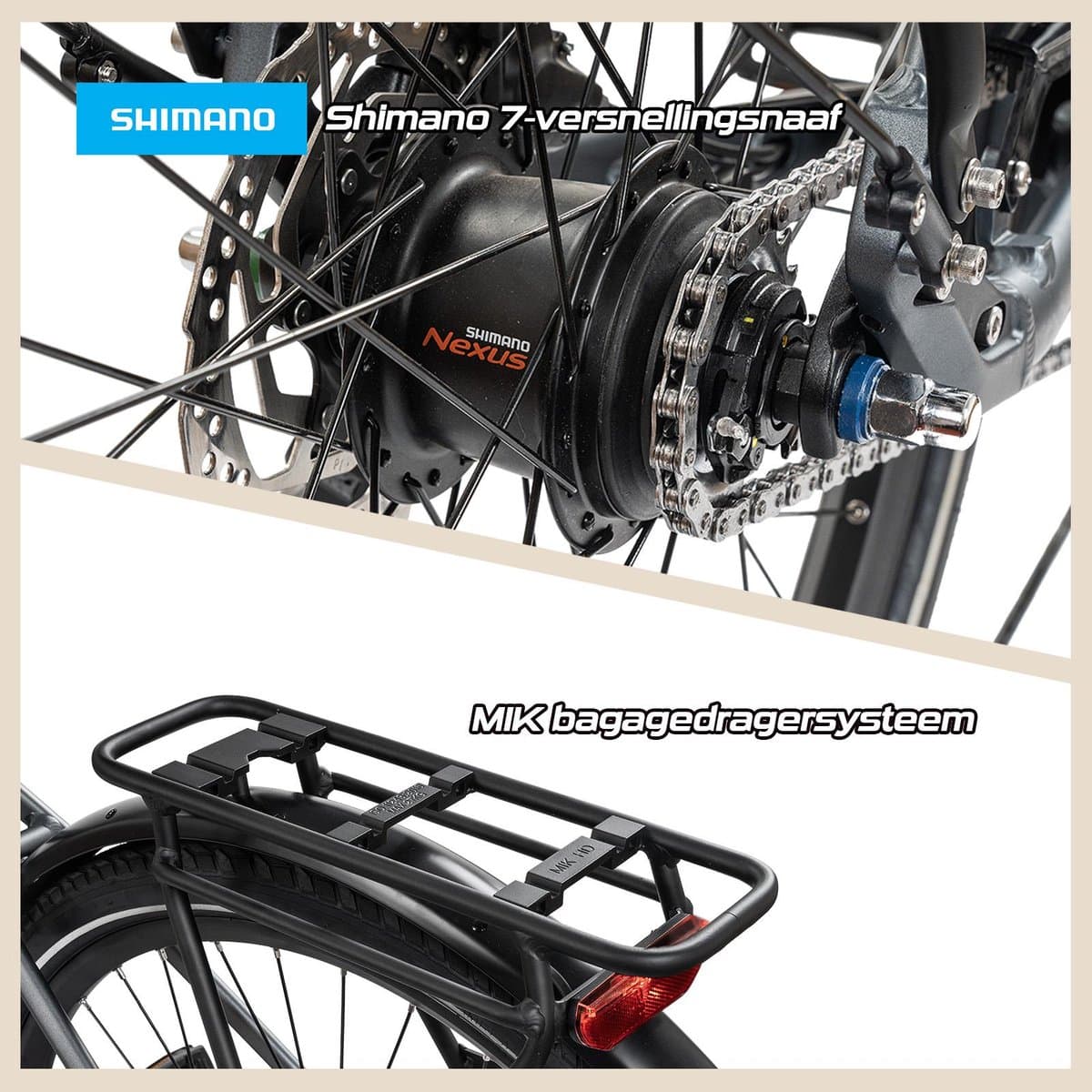 REX Commuter+ elektrische fiets - fiets elektrische voor dames, Middenmotor 250W, 28 Inch Stadtfiets, 468 Wh accu, SHIMANO 7 Versnellingen, maximaal 100 km, blauw thumbnail 5