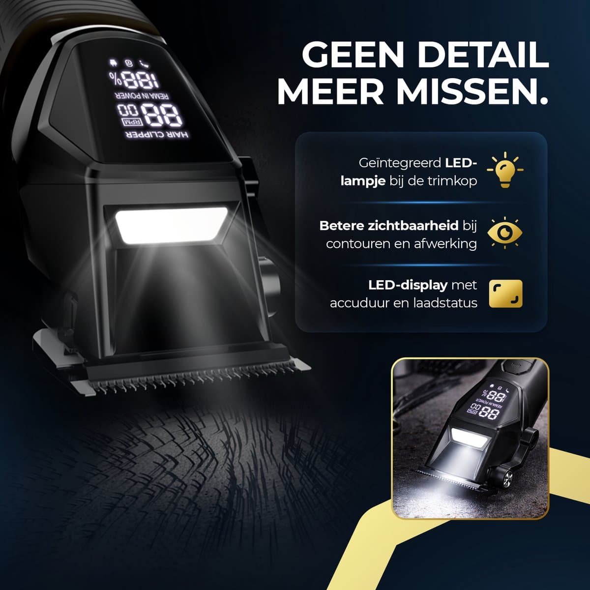 Professionele Draadloze Tondeuse - Beeperfect® - Tondeuse Mannen Hoofdhaar - Haartrimmer - Brushless Motor - Kapper Haar Machine - Haartondeuse - Trimmer Baard - Trimapparaat - Barber Hair Clipper - Kapper Trimmer thumbnail 6