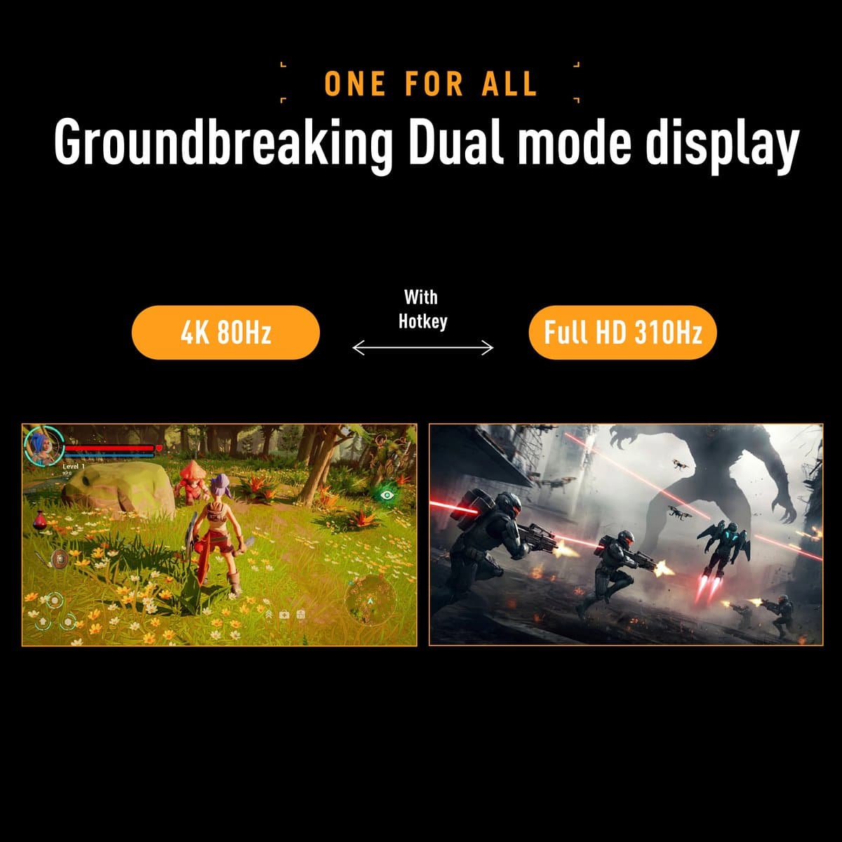 ASUS TUF Gaming VG27UQEL5A - 4K UHD Gaming Monitor - 4K 80Hz, FHD 310Hz Dual Mode - Stereo Speakers - 1ms - 27 inch thumbnail 3