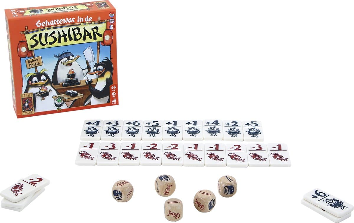 999 Games Geharrewar in de Sushibar: familiedobbelspel met tactiek thumbnail 4