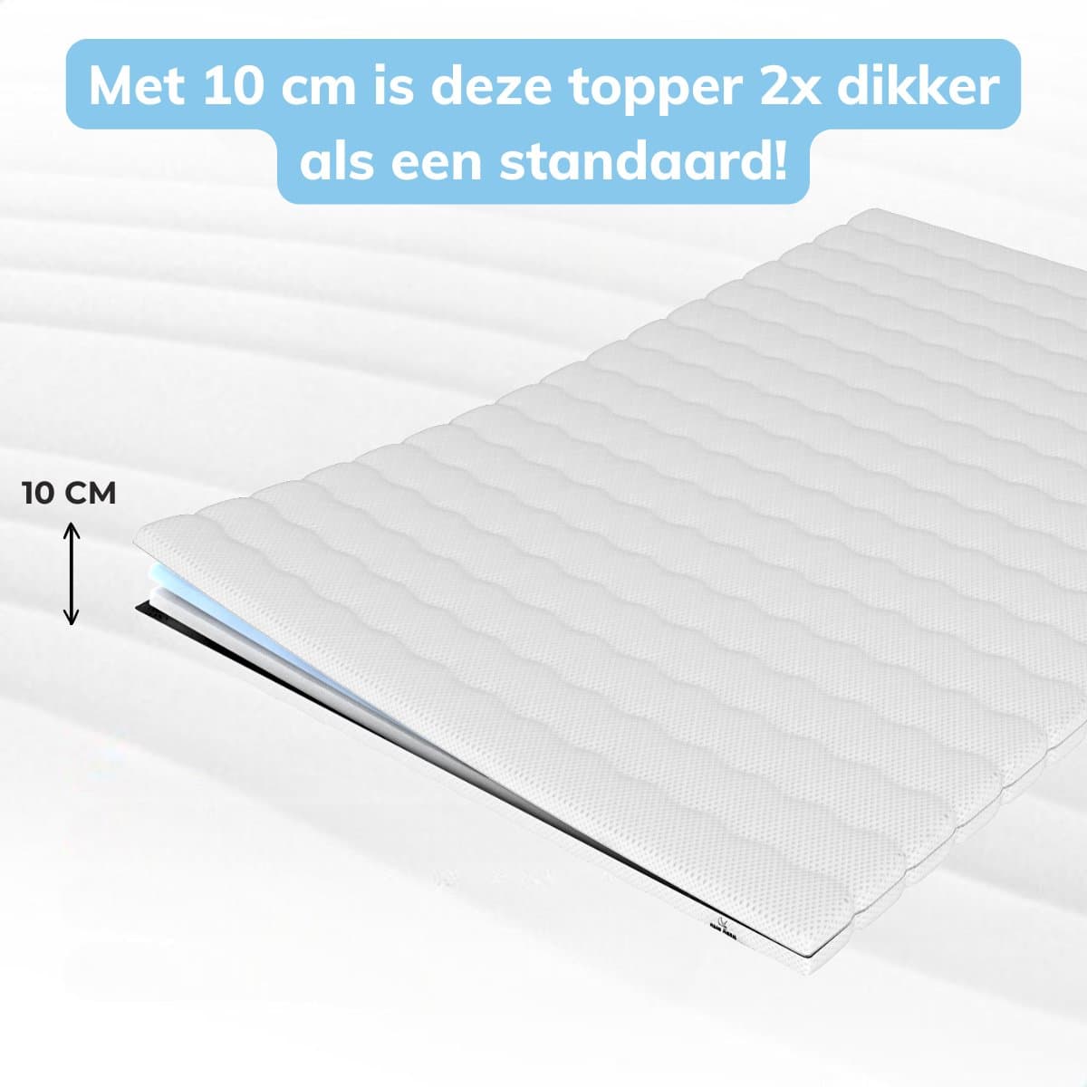 Maan matras ® - Topper 140x200 - Aanpasbaar - 10 cm dik - Koudschuim & Hybrid- Afneembare tijk wasbaar - 140x200 cm thumbnail 6