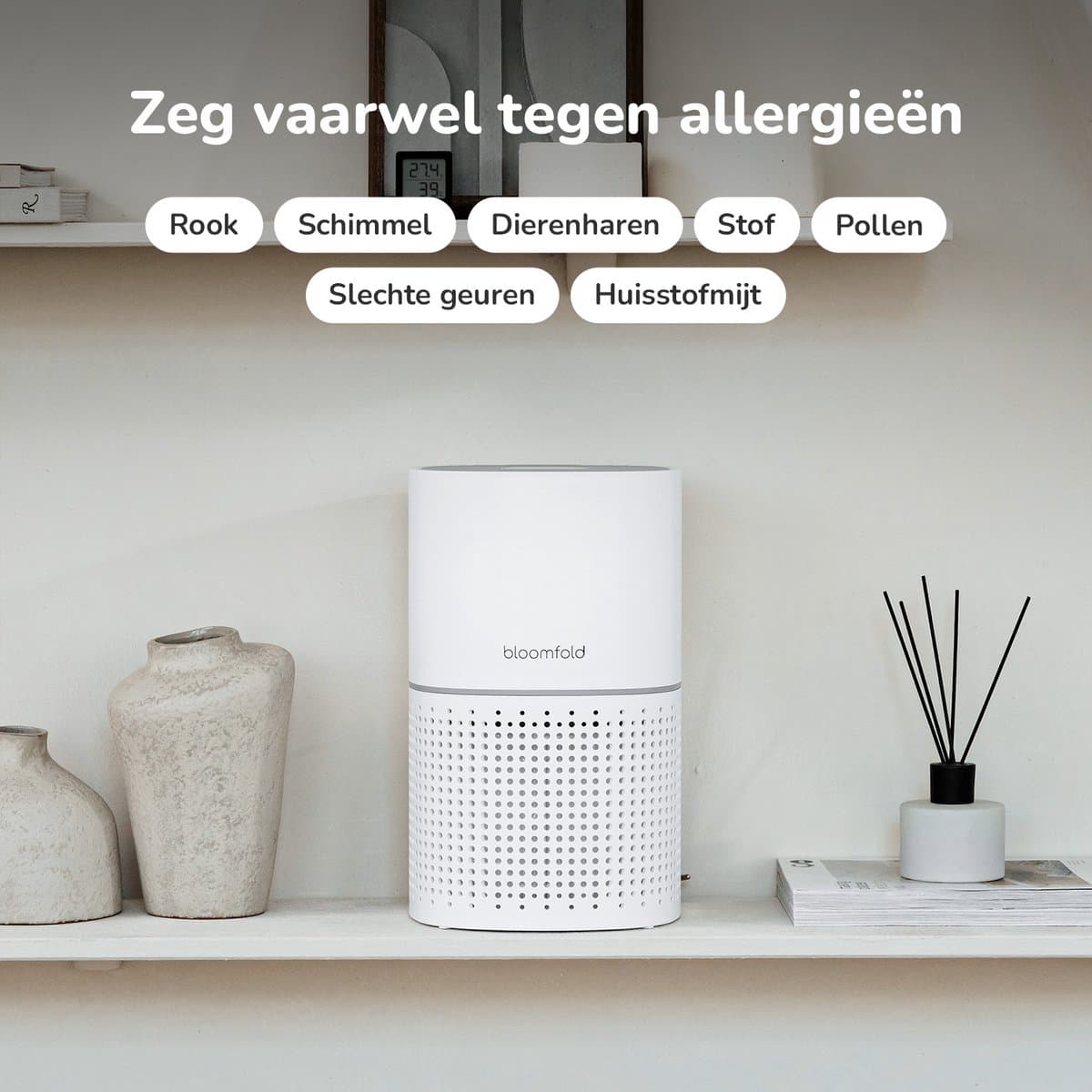 Bloomfold Luchtreiniger - Air Purifier - HEPA 13 filter + koolstoffilter - CADR: 240m3/h - Luchtkwaliteit indicator - 3 standen + slaapstand thumbnail 5