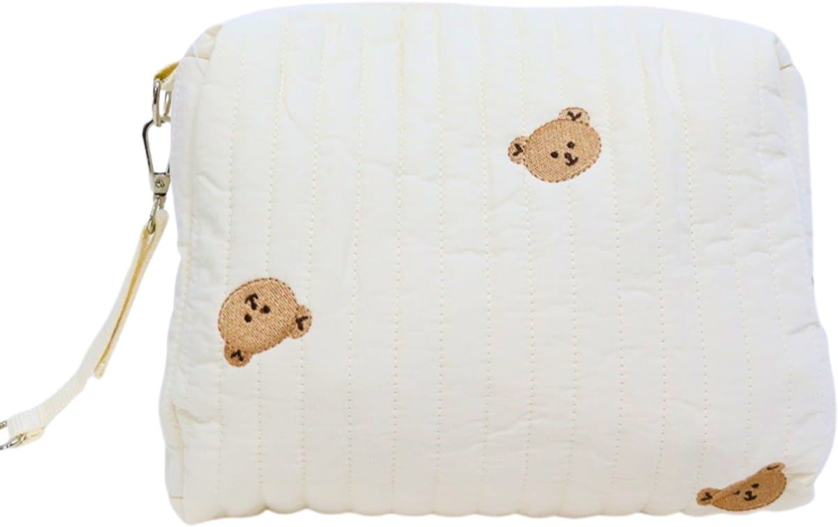 Joya Kids® Baby Toilettas | Luiertas Organizer Klein | 25x17 cm | Crèmekleurig met Teddy Beertjes | Voor Luiers, Crème, Speentjes en Babyverzorging | Unisex thumbnail 8