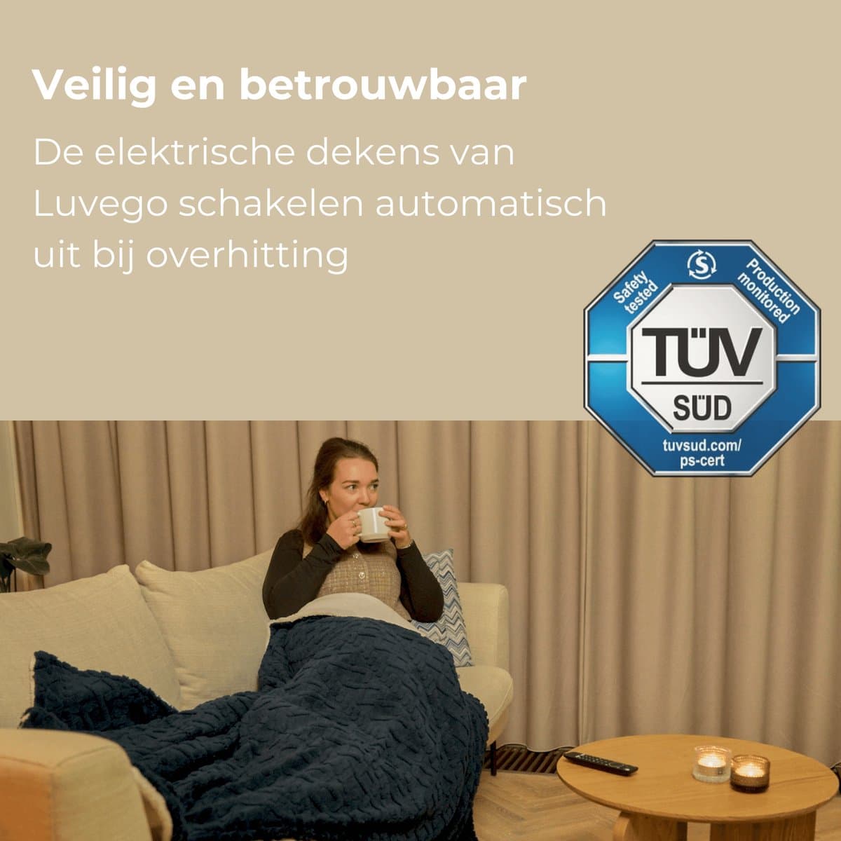 Luvego Elektrische Deken XL - Bovendeken & Warmtedeken - 180x130CM - 1 of 2 persoons - TÜV GS - Omslagdeken & Knuffeldeken - 9 Warmtestanden met Timer - 160W - Wasbaar - Verwarmingsdeken Fleece Plaid - Grijs thumbnail 7