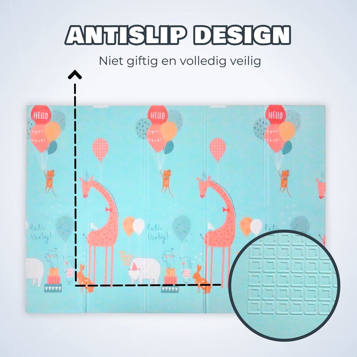 Speelmat Baby 200x150cm - Zachte Foam Mat met Antislip thumbnail 7