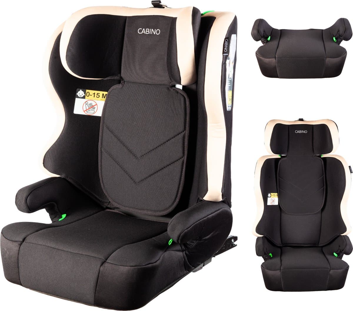 Cabino Autostoel Dynamic Groep 2/3 - Isofix - 100 - 150 cm I-Size - Beige