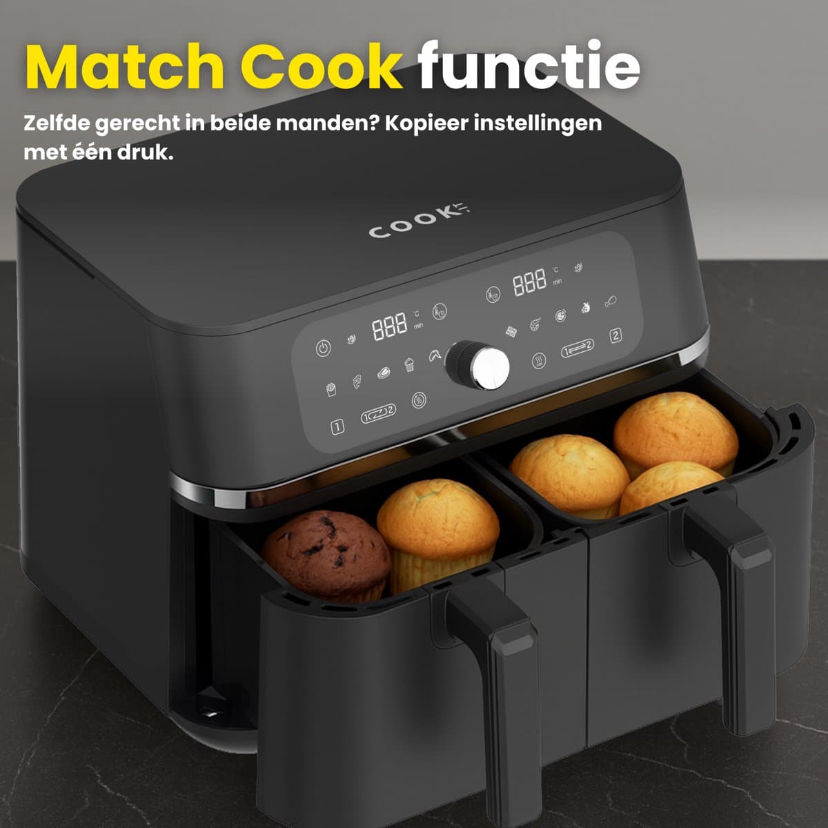 Dubbele Airfryer XXL 9L thumbnail 3