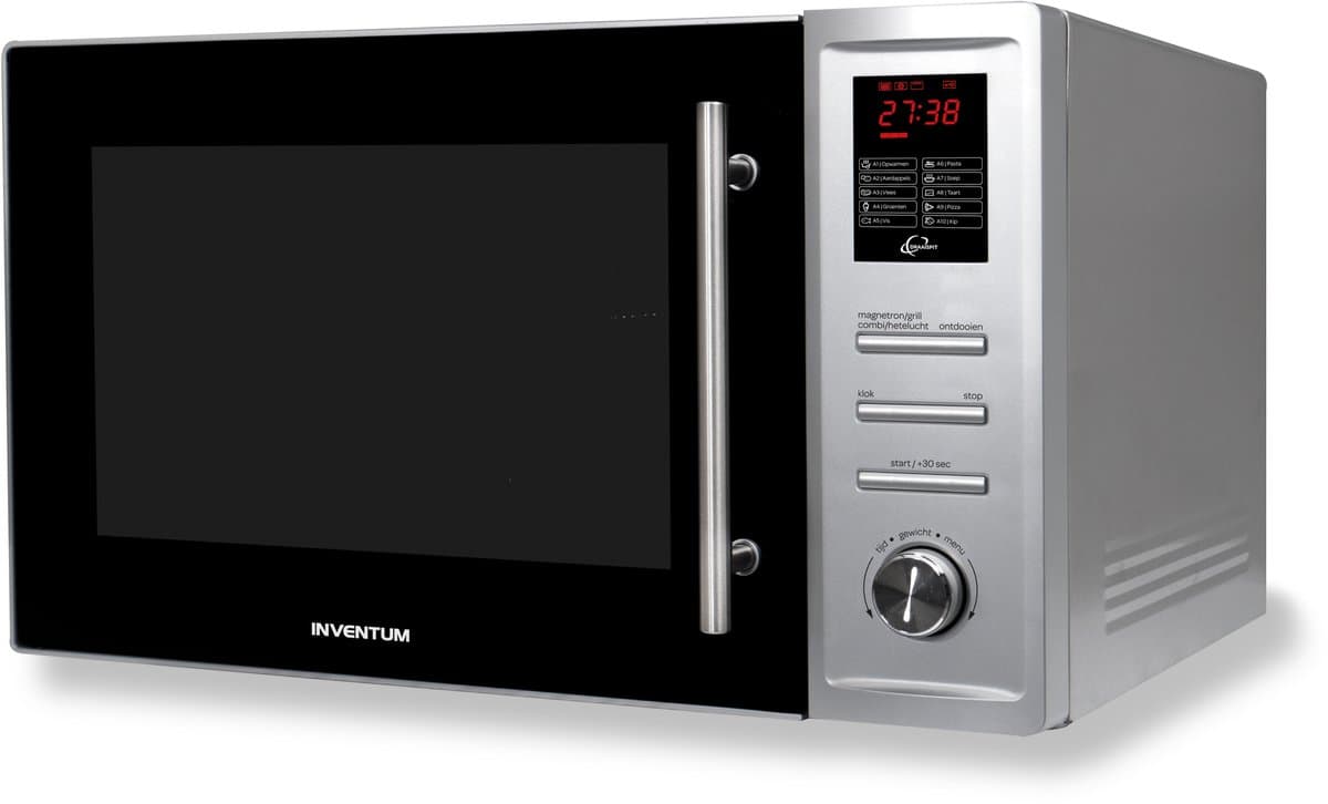 Inventum MN325CS - Vrijstaande combimagnetron - Heteluchtoven - Grill - 32 liter - 1000 watt - 10 kookprogramma's - RVS/Zwart thumbnail 4