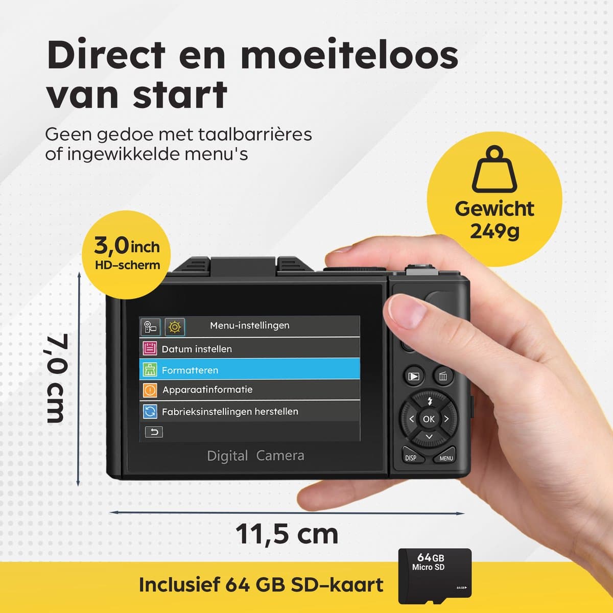 NODIJA WD08 vlogcamera met klapscherm en WiFi thumbnail 8