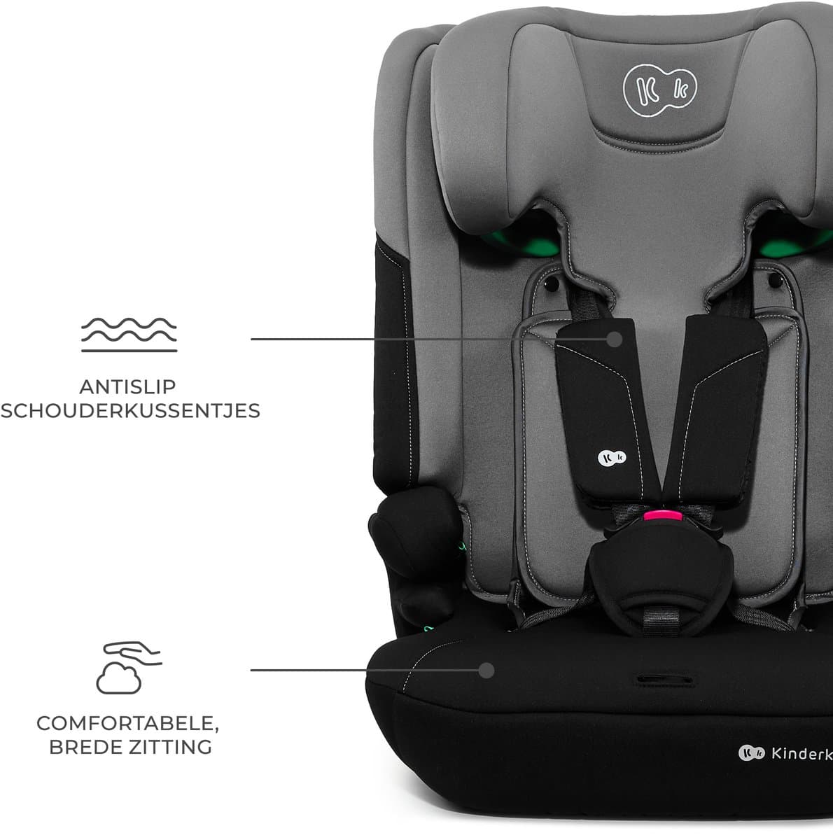 Kinderkraft I-COMFY 3-in-1 i-Size Autostoel – 76-150 cm – Groep 1/2/3 – R129 Goedgekeurd – Grijs thumbnail 5