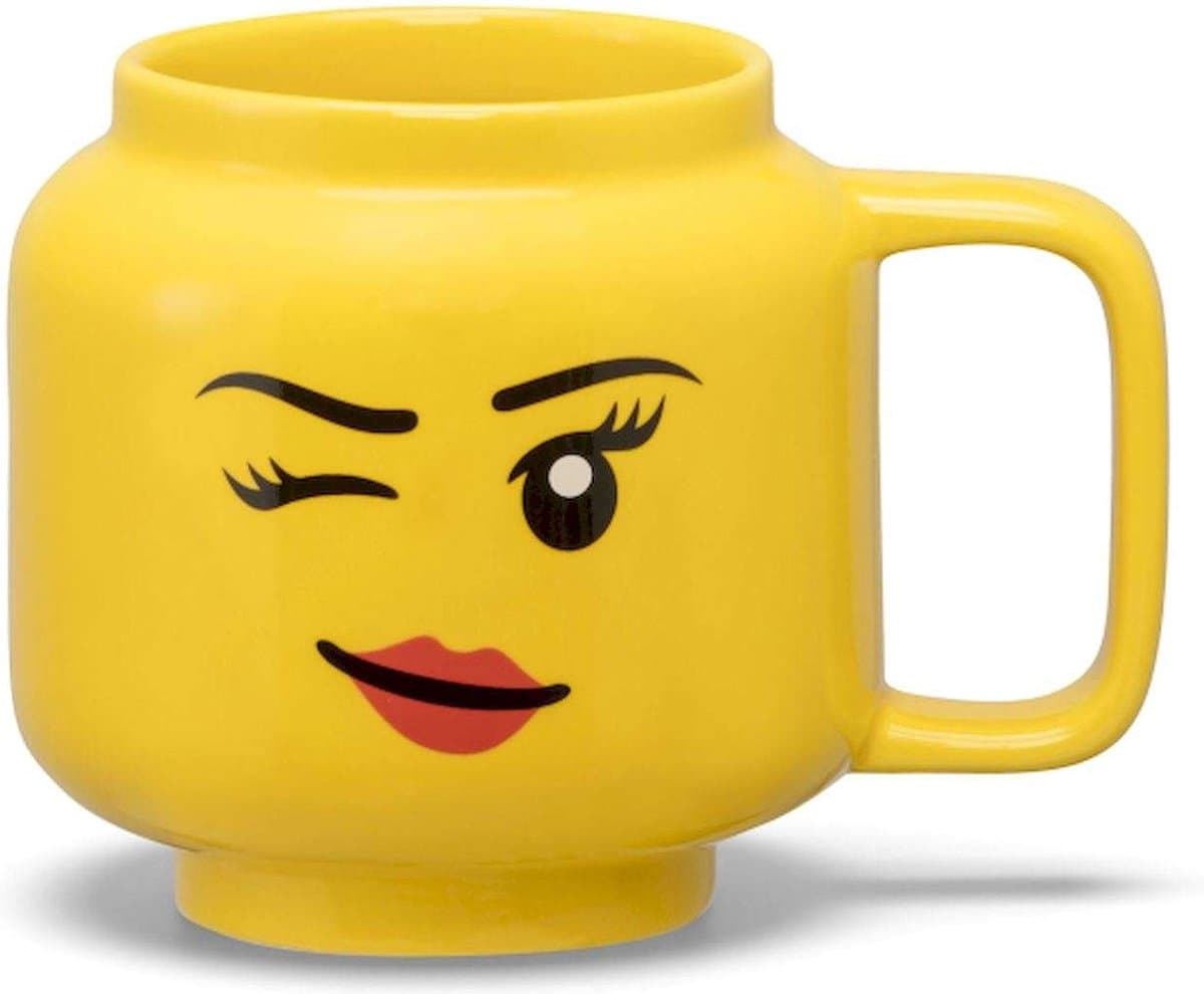 Room Copenhagen LEGO keramische mok knipogend meisjeshoofd 255ml