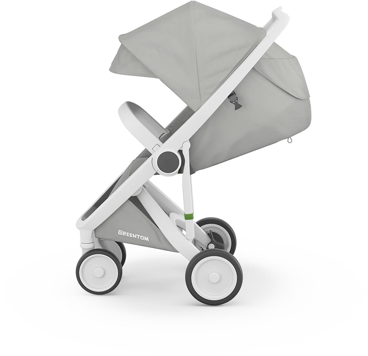Greentom Classic Buggy Kinderwagen - Lichtgewicht Reisbuggy, Inklapbaar, Duurzaam (Gerecycled) - Wit Grijs thumbnail 4