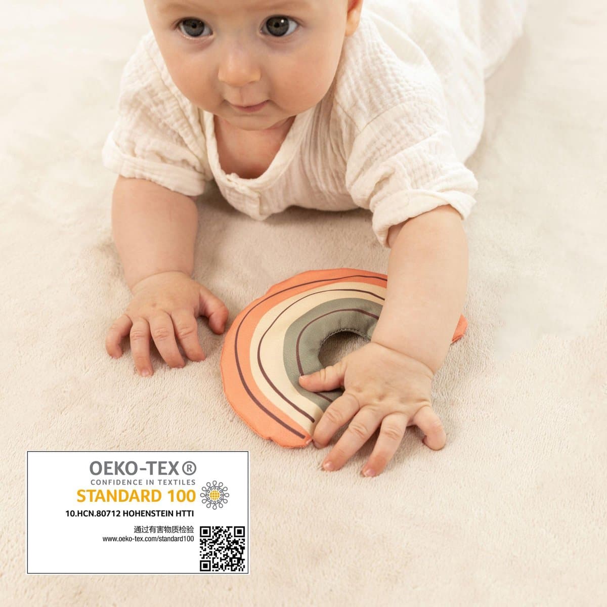 Hakuna Matte Wolkzachte Fluwelen Mat Speelmat baby 200 x 150 x 2,5 cm, Beige - Kindertapijt met hoogwaardig traagschuim - Baby speelkleed met antislipbasis - Babykruipmat, kinderkamertapijt thumbnail 2