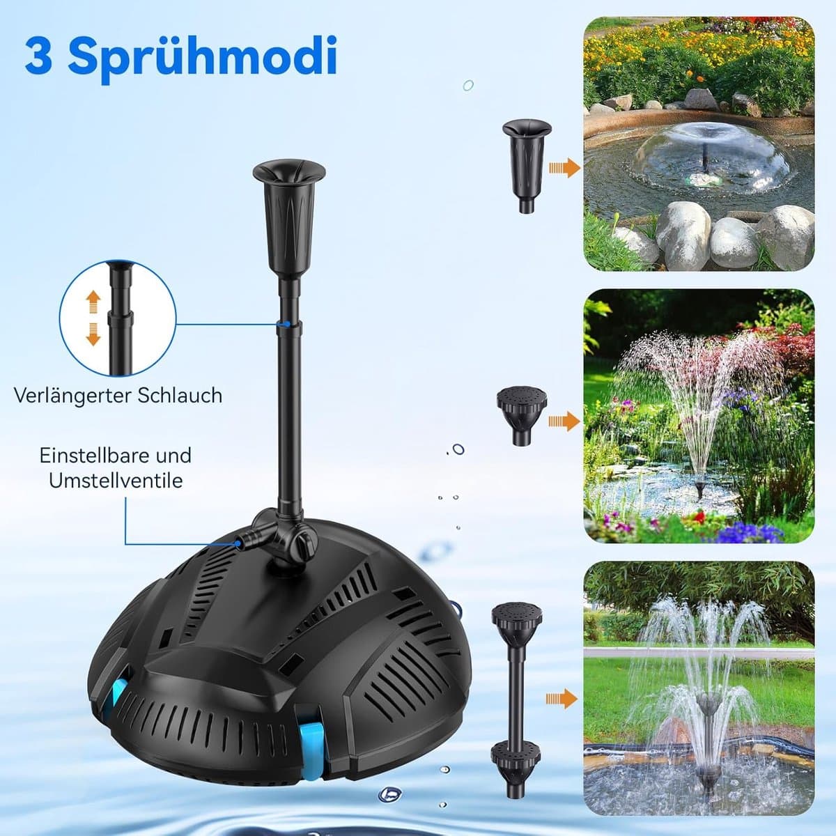 POPOSOAP Overloop-schaal en-bekken fonteinset-overloopfontein met 2500 l/u vijverpomp voor watervallen-doe-het-zelf waterornament voor binnen en buiten(vijver/tuin) thumbnail 6