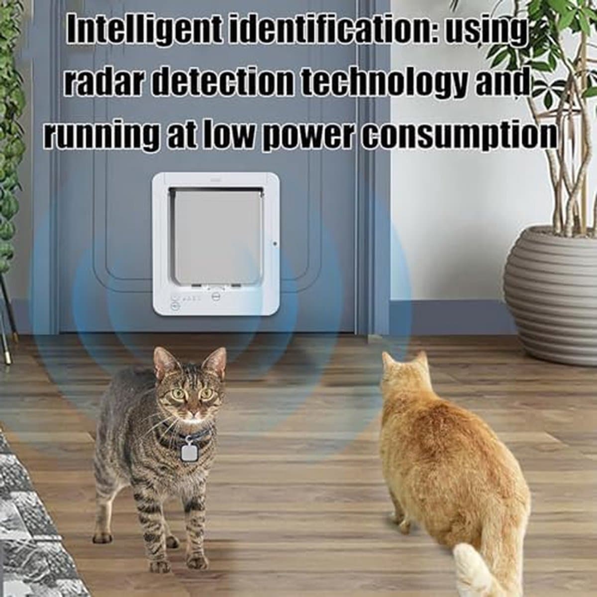 Huisdierluik - Kattenluik - Zelfstandige toegang - Microchip gestuurd - 39 x 25 cm - Rood thumbnail 7