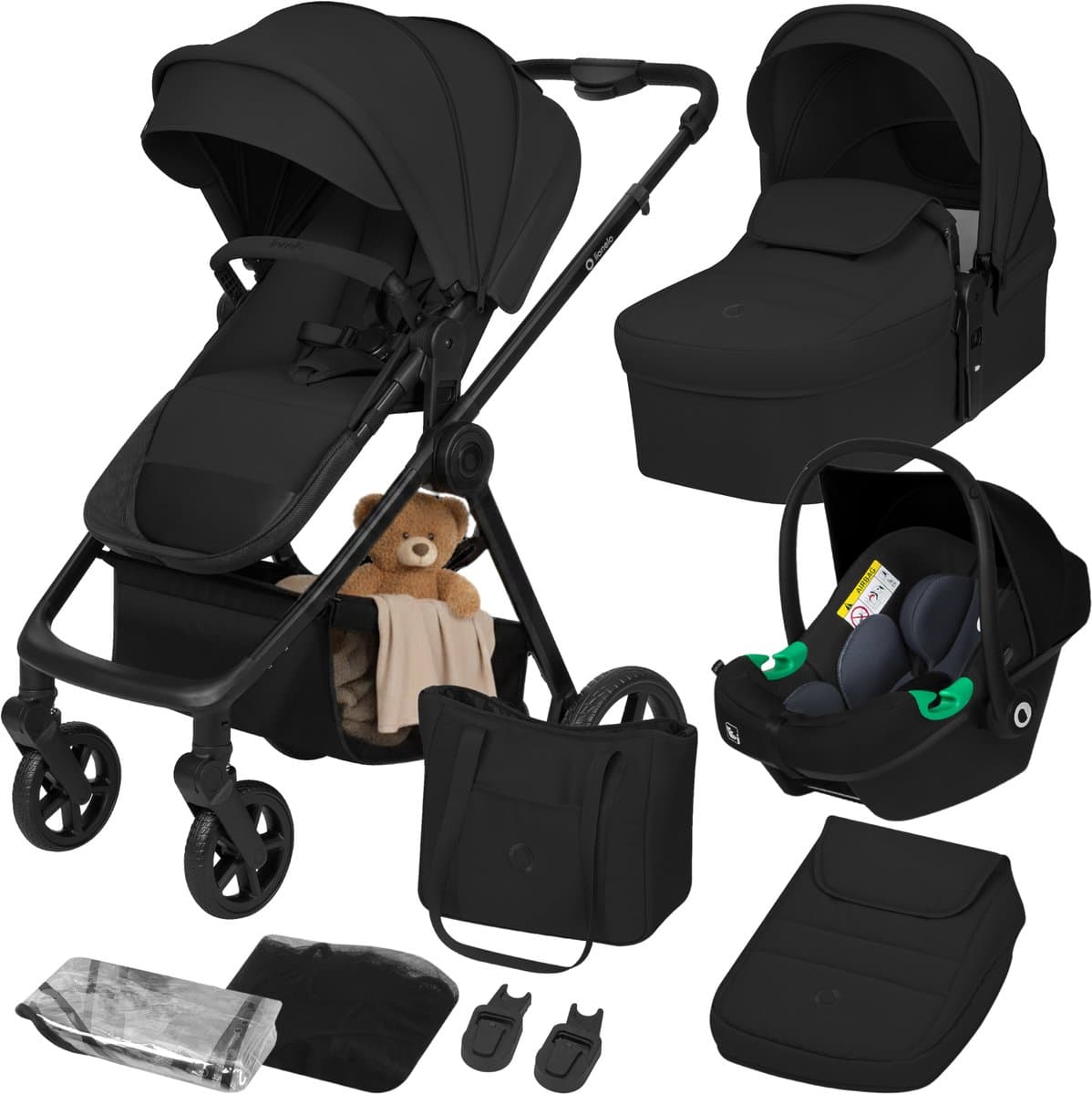 Lionelo Greet Kinderwagen 3in1 – Inclusief Astrid Lite i-Size Autostoel – Grote Reiswieg & Kuipzitje – Vanaf Geboorte tot 22 kg – Vering & EVA-Wielen – Omkeerbare Zitting – UPF50+ XXL Kap – Complete Accessoireset - afbeelding 1