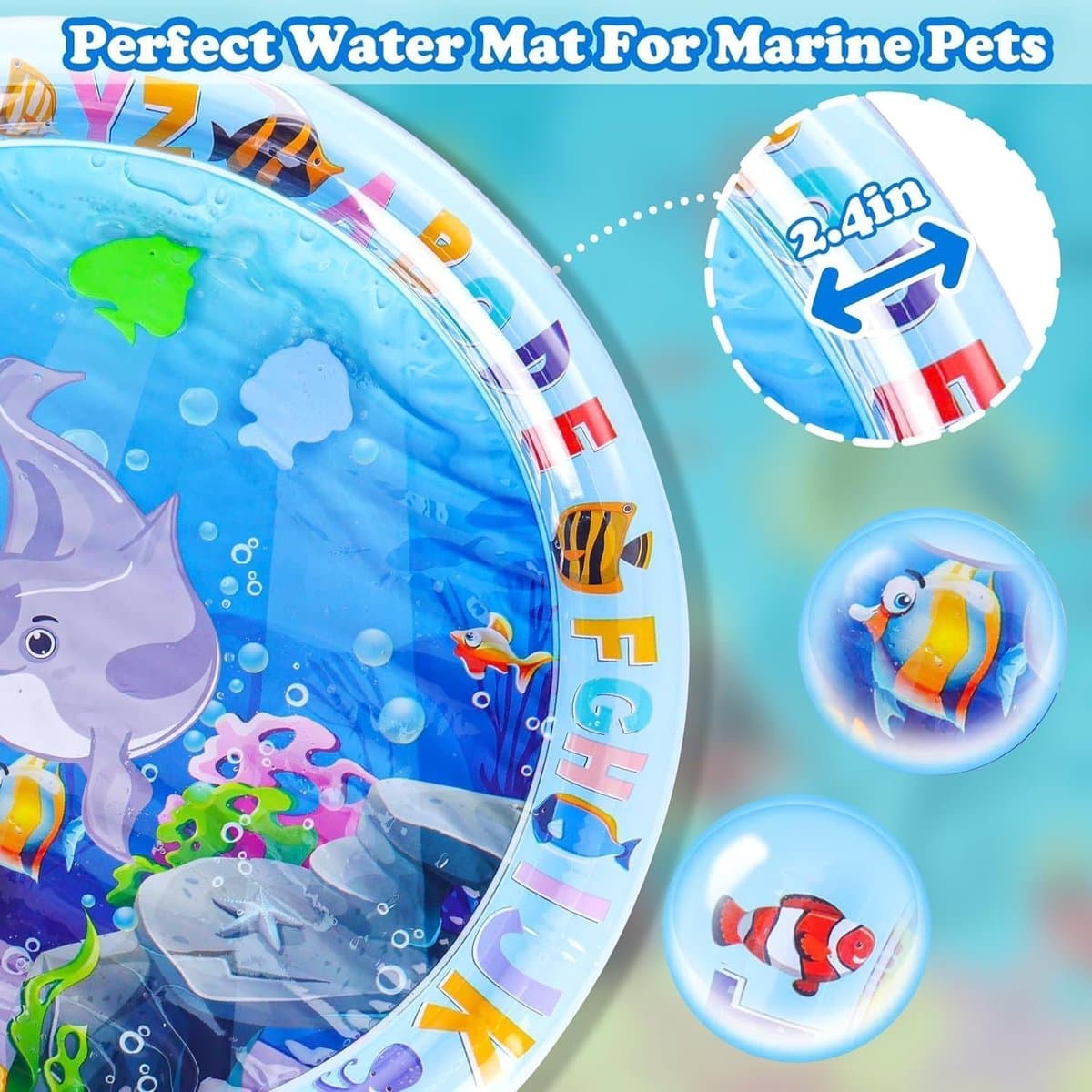 Waterspeelmat Sensorisch - Watermat - Speelkleed - Speelmat met Watersensor - Watersensor Technologie - Koel en Comfortabel - Afwaterend en Opvouwbaar - Opblaasbaar - Huisdieren - Baby thumbnail 3