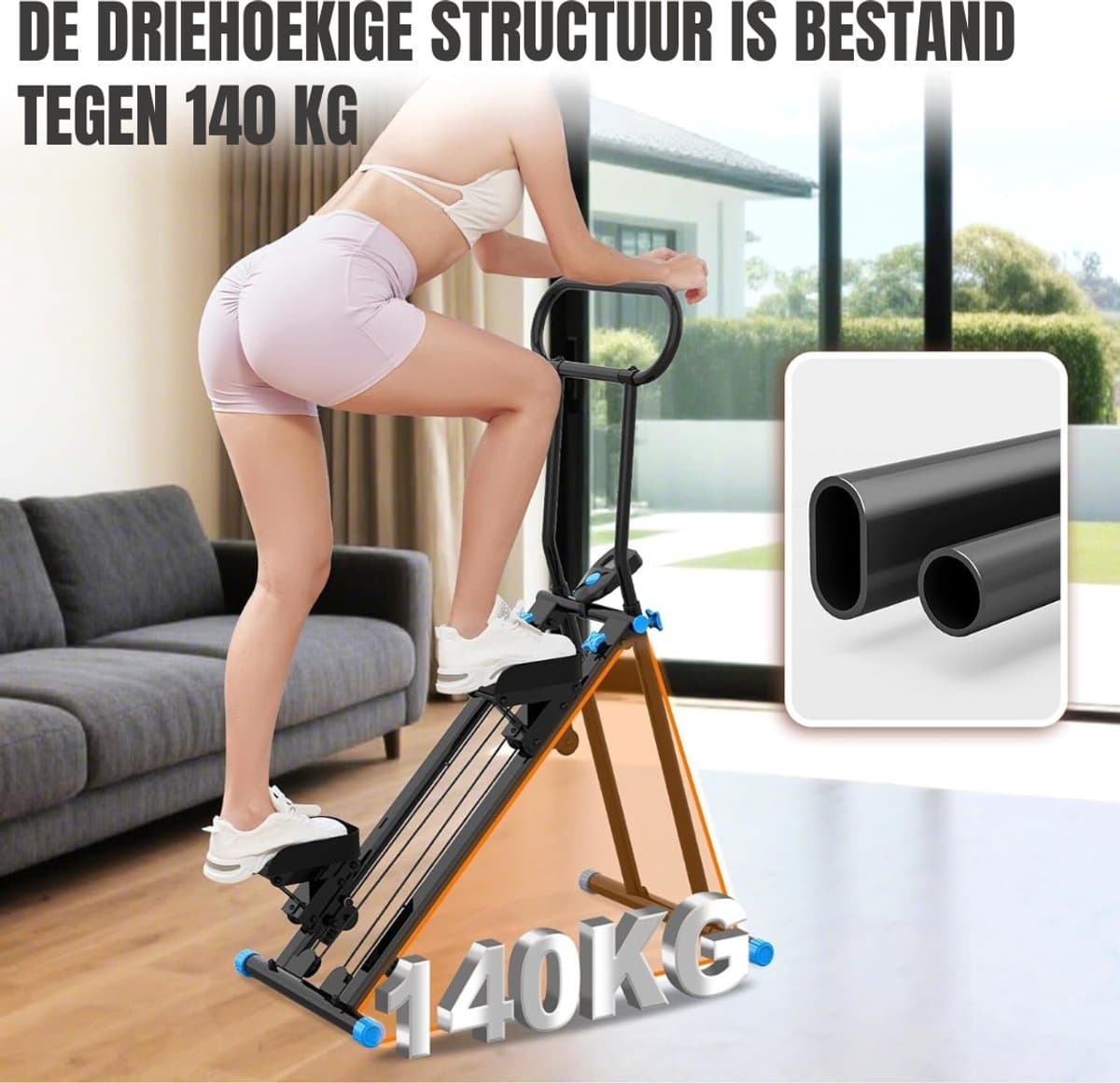 QORA® Crosstrainer - Crosstrainers - Crosstrainer Fitness - Zwart - 135cm x 56cm x 25cm thumbnail 2