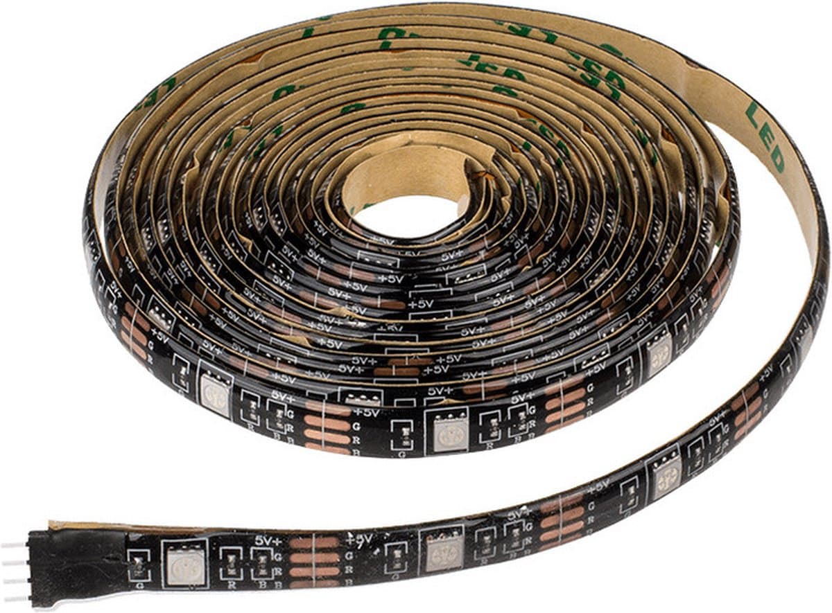 2x led strip verlichting - gekleurd - 3 m - usb - zelfklevend - met afstandsbediening - lichtstrip - led-strip - lichtsnoer thumbnail 6