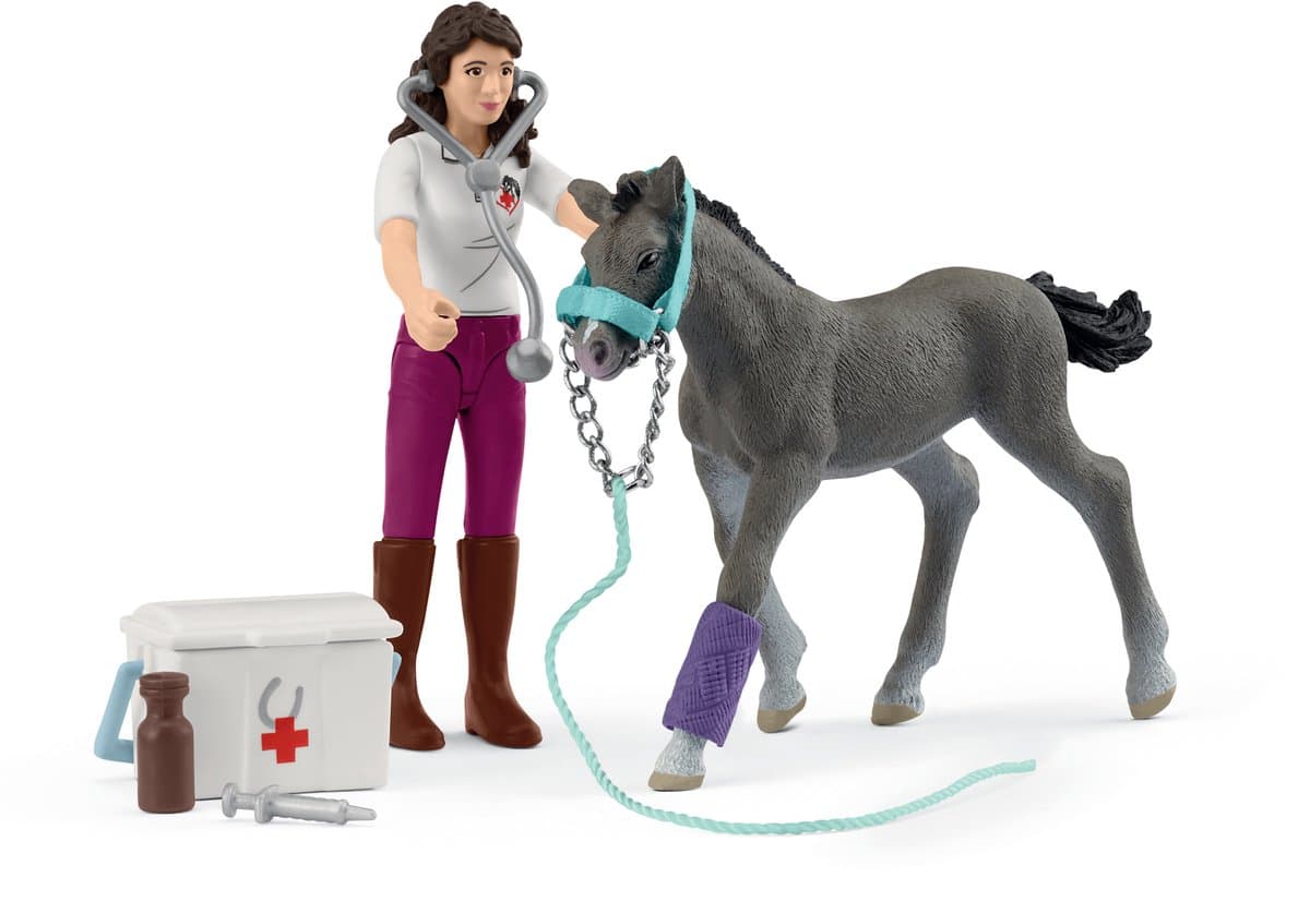 Schleich Horse Club Mevrouw Kramer met veulen speelset thumbnail 3