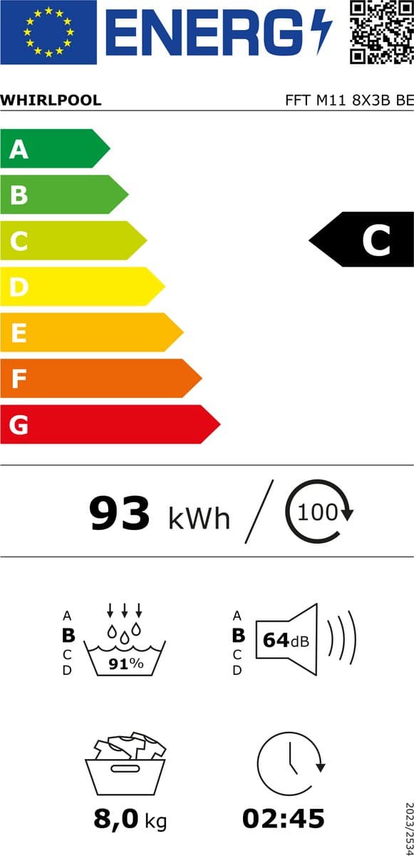 Whirlpool FFTM118X3 warmtepompdrooger 8 kg - 6th Sense thumbnail 3