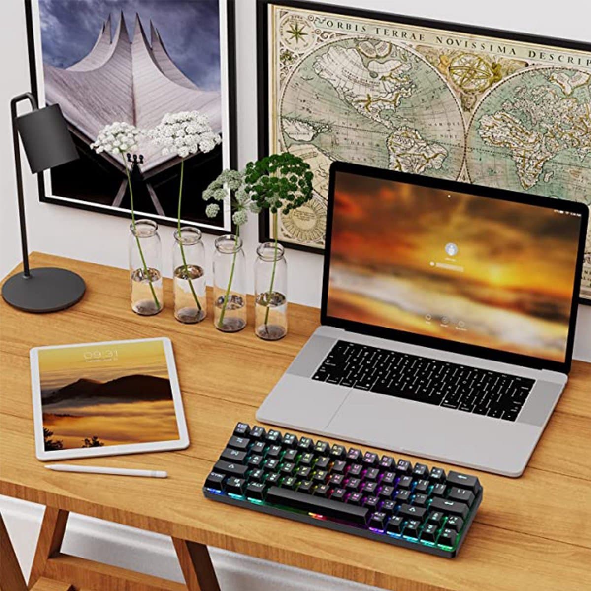 NAXSIR Mechanisch Gaming Toetsenbord 61 Toetsen - Compact RGB Toetsenbord met 12 Lichteffecten | Plug & Play thumbnail 7
