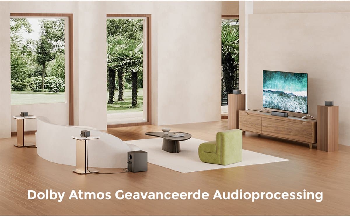 ULTIMEA Poseidon D80 Boom 7.1 Dolby Atmos soundbar met draadloze subwoofer en 4 surround speakers thumbnail 3