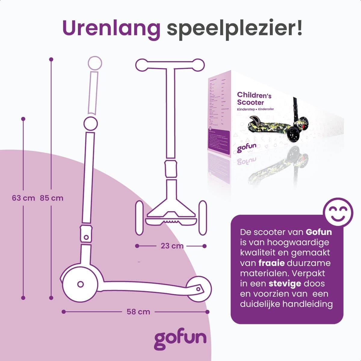 Gofun Kinderstep - Lichtgevende Wielen - Opvouwbaar - Step 3-8 jaar - Verstelbaar - Antislip - 85 x 58 x 23 cm - Zwart thumbnail 5