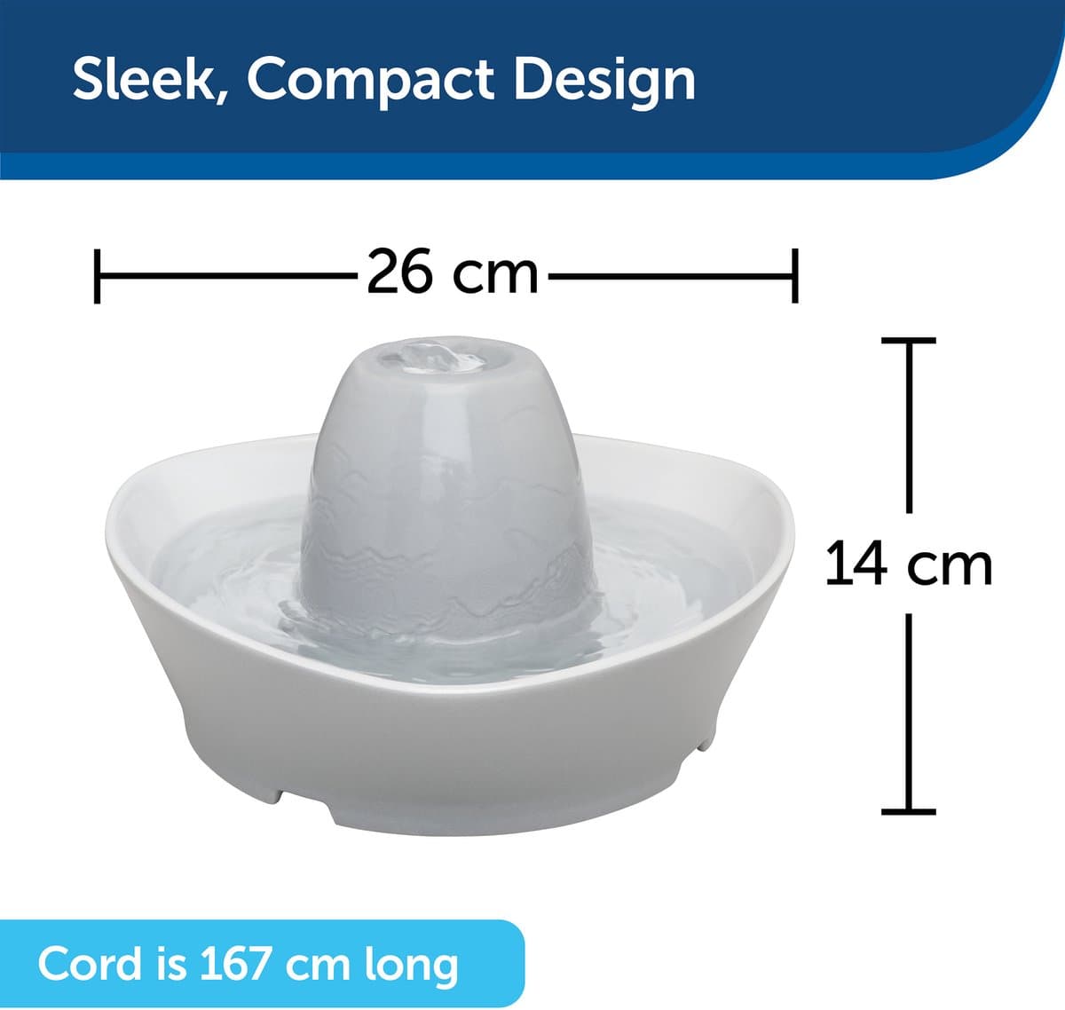 PetSafe® Streamside Ceramic Pet Fountain - Keramische drinkfontein voor katten en kleine honden - Water borrelt zacht over de toren - Door het design van alle kanten bereikbaar - 1,8 liter - PetSafe Streamside thumbnail 7