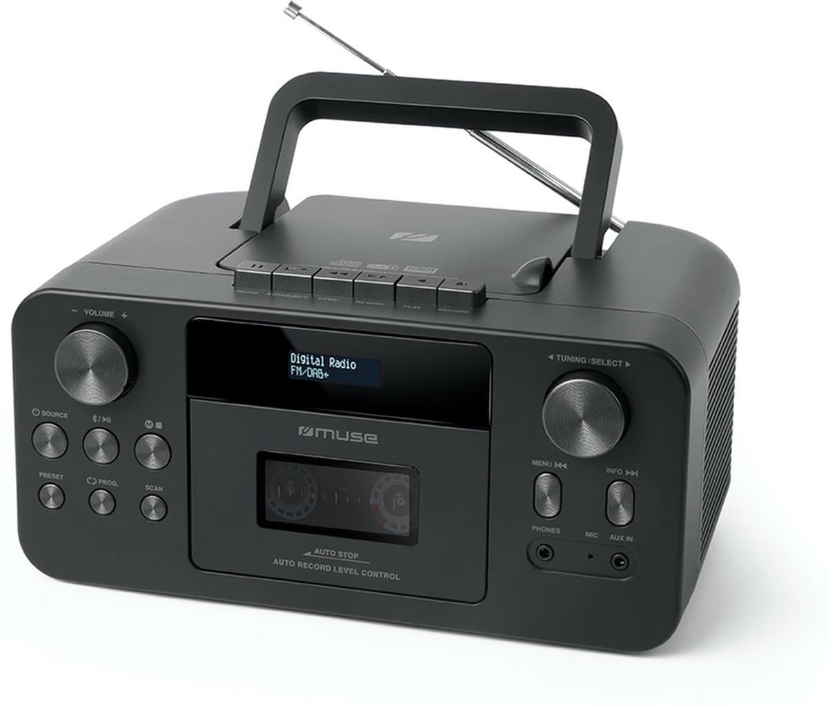 Muse M-182DB - Draagbare Bluetooth, DAB+, CD en Cassette speler thumbnail 7