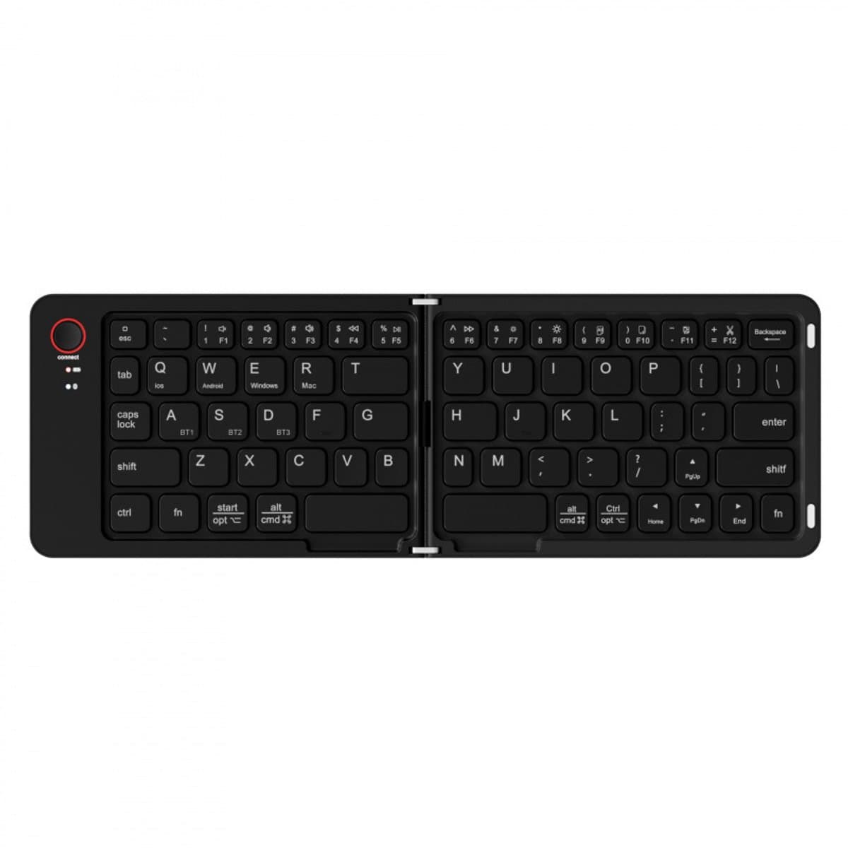Draadloos Bluetooth opvouwbaar toetsenbord, stil en compact, universeel voor mobiele telefoons, laptops, tablets en kantoorgebruik (zwart)