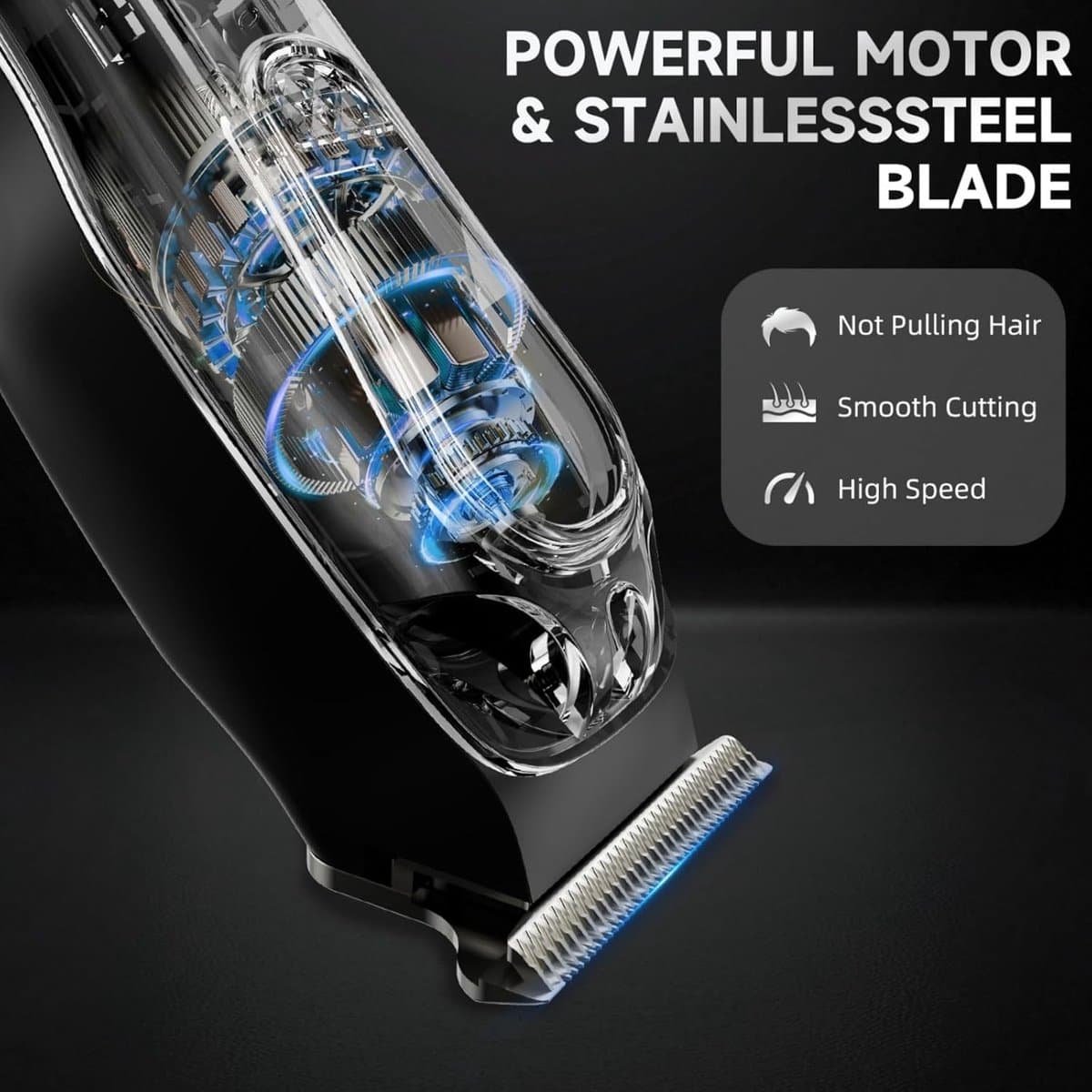Tondeuse - Haartrimmer - Tondeuse mannen - Professionele Draadloze Tondeuse - Professionele Haar Baardtrimmer - Zero Gapped Trimmer - Grijs - Barber Hair Clipper - Perfect voor Feestdecoratie - Kerstcadeaus - Kerst thumbnail 5