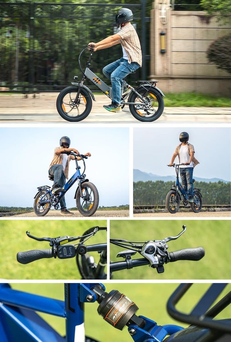 Hillmiles Mile 2 Elektrische fiets - Actieradius 60km - Verwijderbare batterij 36V13Ah - Motor 250W - Shimano 7 versnellingen - 20 Inch opvouwbare City Commuter E-Bike - Grijs thumbnail 7