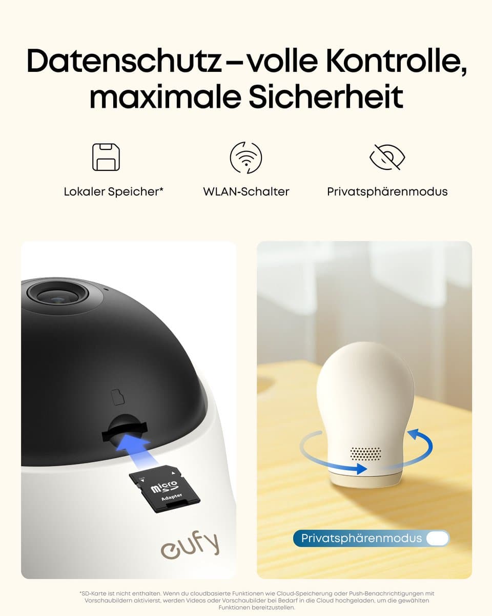 eufy Babyfoon C10: 2K HD, 4.5" scherm, pan & tilt thumbnail 6
