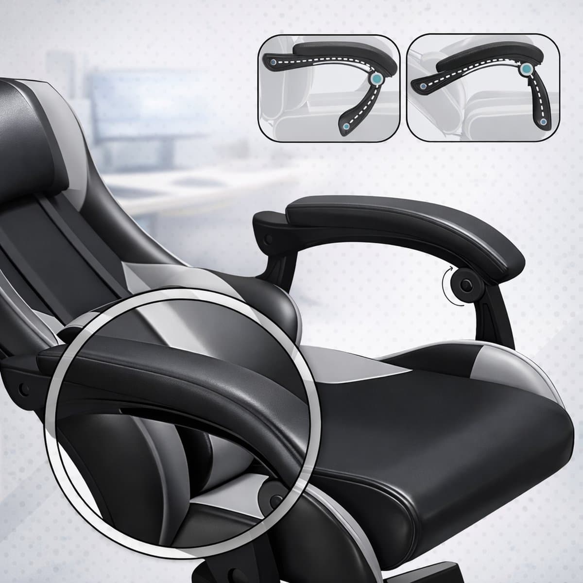 Bayt Gamestoel - Gaming Chair - Gamingstoel - Ergonomische Bureaustoel - Zwart - Verstelbaar thumbnail 8
