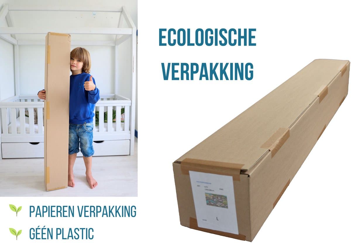Mats & Joy® Jungle Safari Speelmat 130x180cm - Fluweelzacht - Anti-slip - Wasbaar - Speelmat Baby - Speelkleed Auto - Speeltapijt Kinderen Jungle - Autokleed thumbnail 4