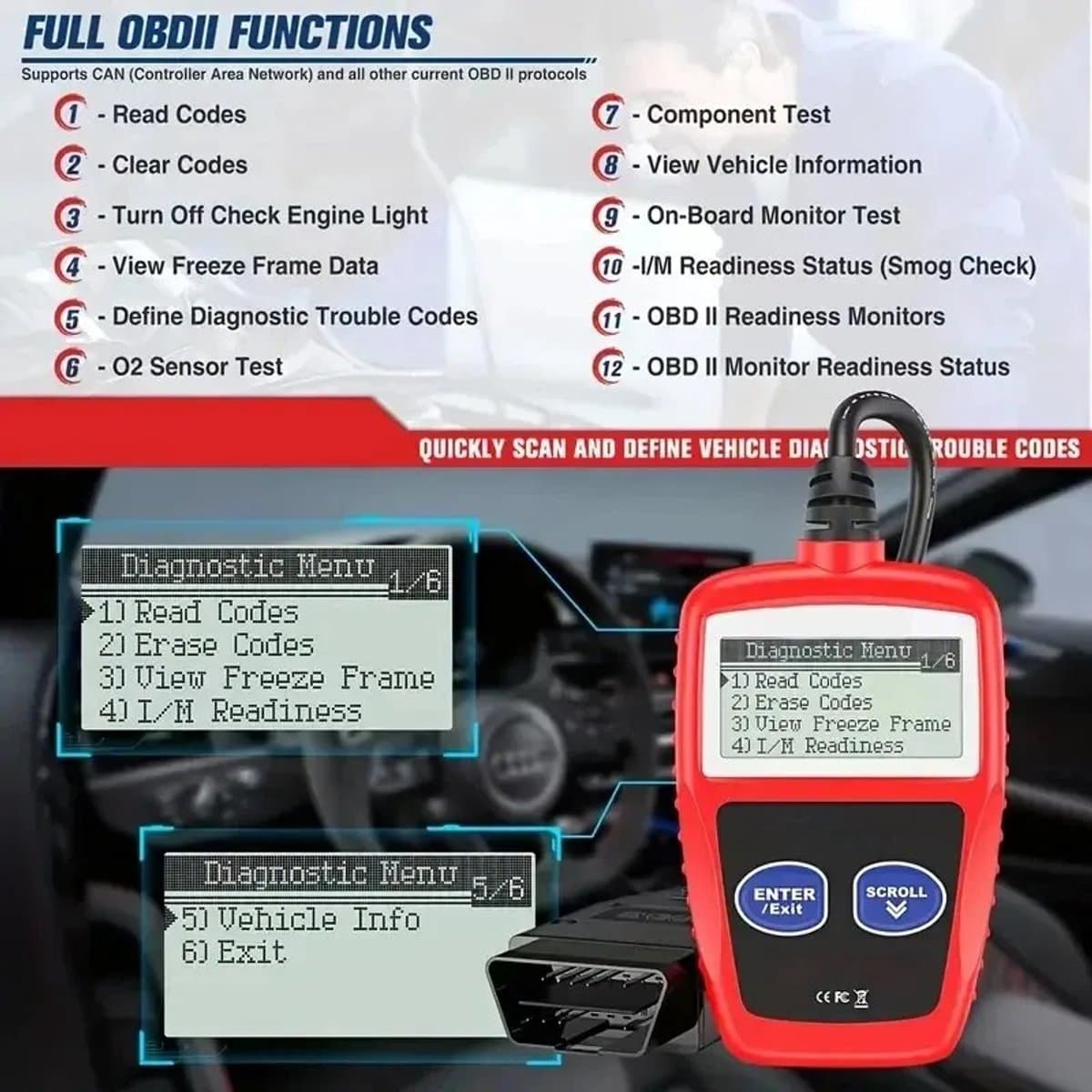 Han-Bar® - OBD2 Scanner - Auto Uitlezer - Diagnose Apparatuur - storing verwijderen thumbnail 7