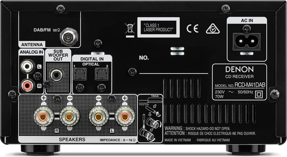 Denon CD speler met ingebouwde versterker met Bluetooth, FM-radio - Compact en gebruiksvriendelijk - Hifi kwaliteit audio - RCD-M41 Black thumbnail 2