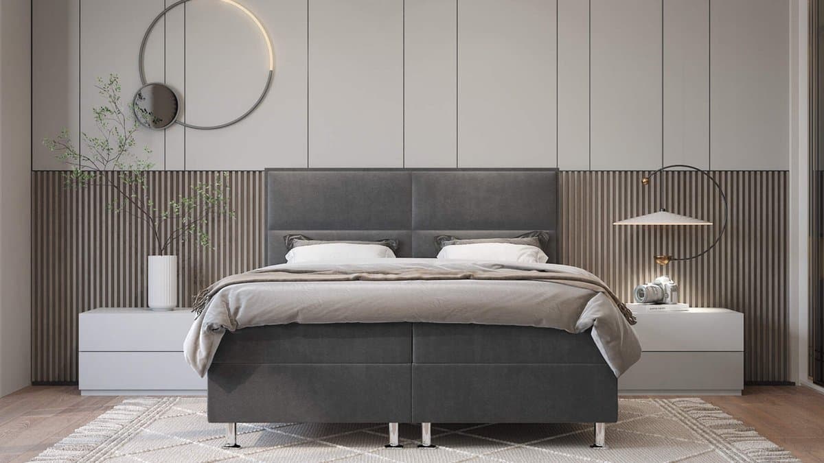 Boxspring Bed Alba velvet met opbergruimte 160x200 cm - compleet boxspring bed met opbergruimte matras en topper