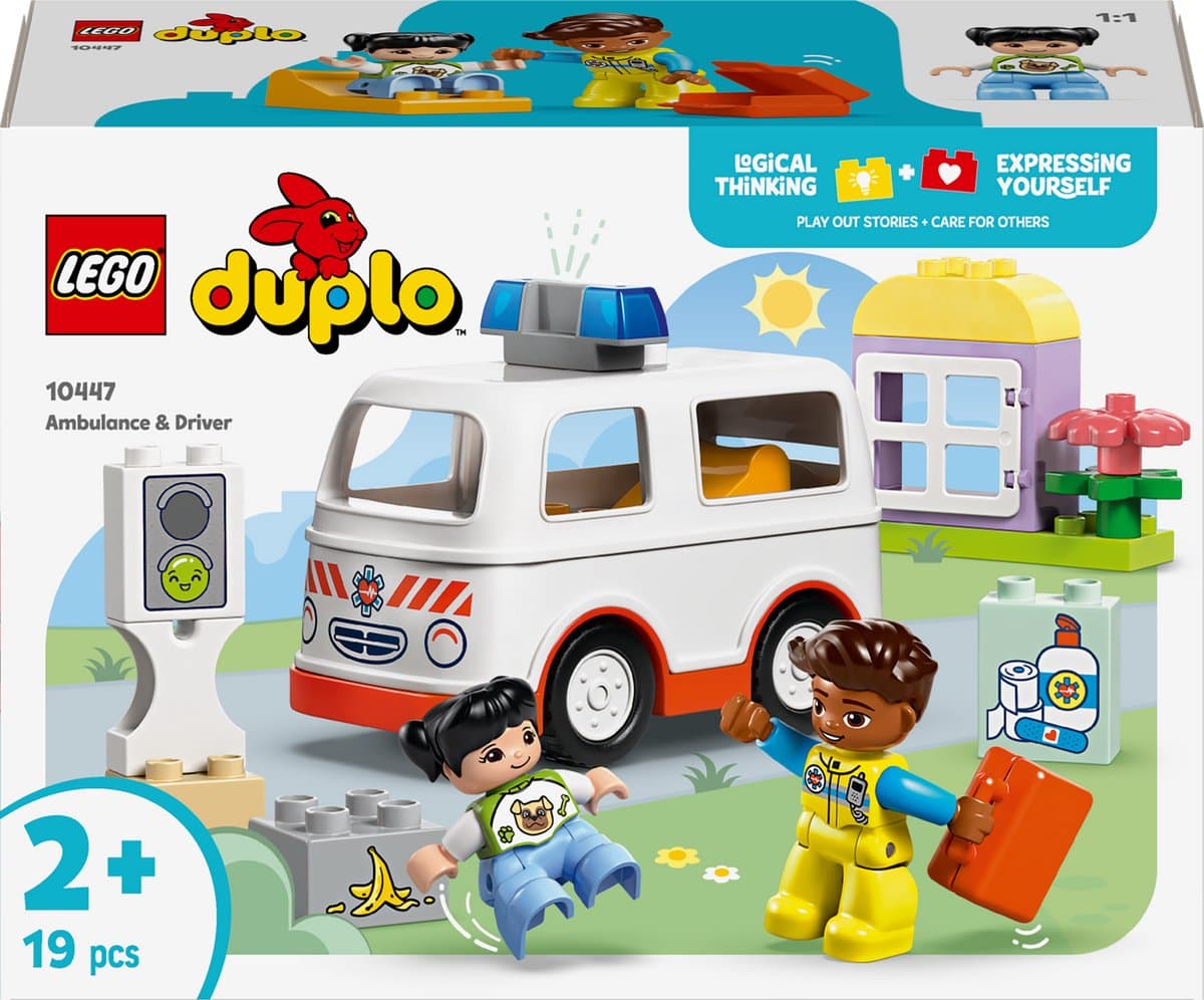 LEGO DUPLO Ambulance met chauffeur: educatief speelgoed voor peuters