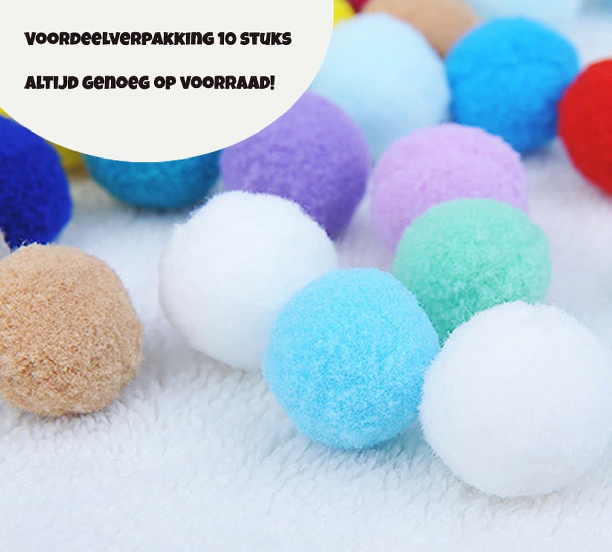 Katten balletjes (10 stuks) - Kattenspeelgoed – Kattenspeeltjes - Speelgoed voor Katten Balletjes – Kattenballetjes - Kat Speeltje bal | Diverse kleuren thumbnail 3