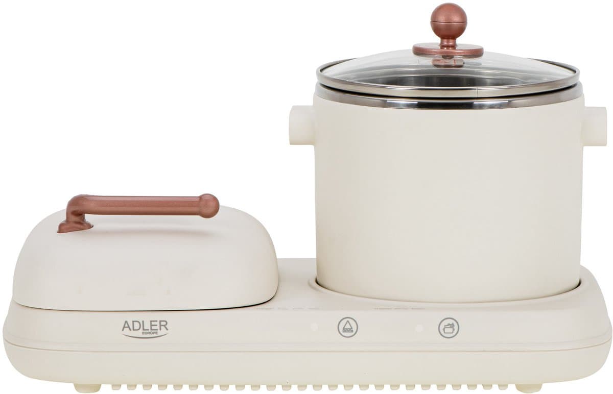 Adler AD 6421 - Multicooker - Ontbijtstation 2 in 1 - grill en kookpot - Retro-design voor kleine keukens 1100-1320W Multifunctioneel voor ontbijt en meer thumbnail 4