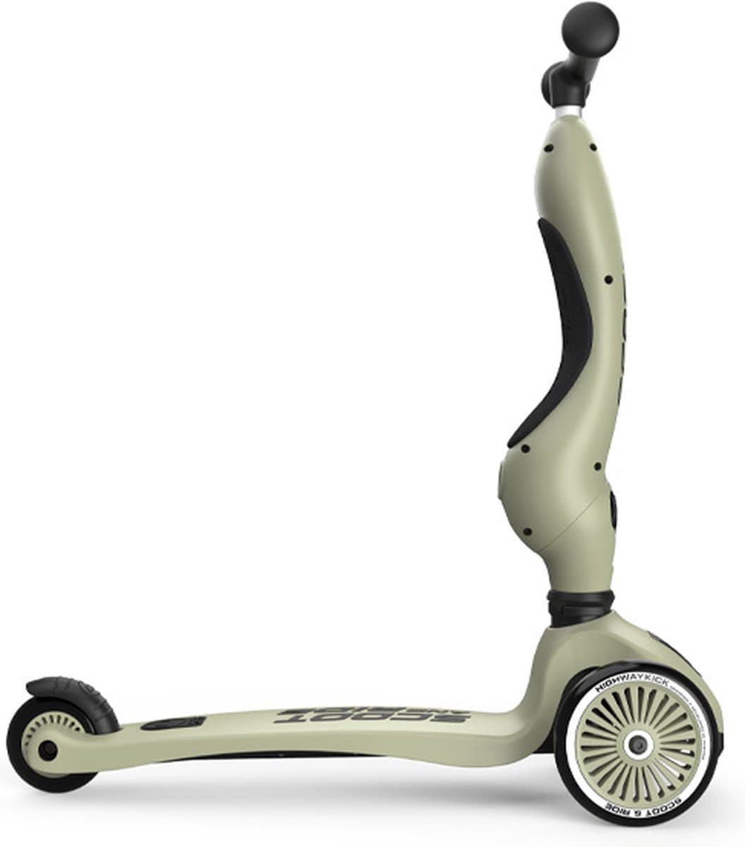 Scoot & Ride Highwaykick 1 – 2-in-1 Kinderstep – Loopfiets en Step in Één – Zonder Gereedschap Ombouwbaar – Veilig en Stabiel – Olijf thumbnail 7