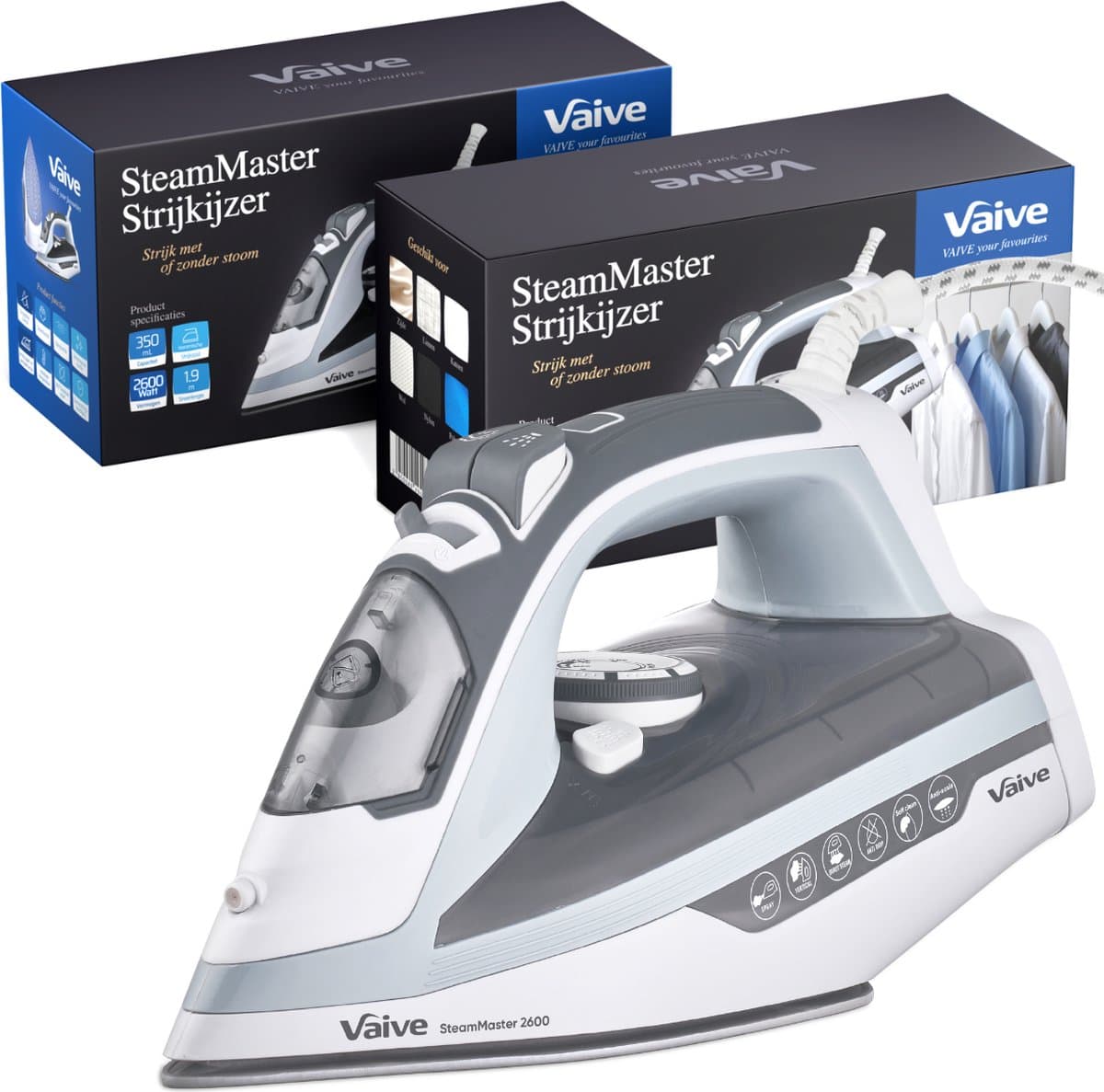 VAIVE SteamMaster 2600 Strijkijzer - Stoomstrijkijzer - Iron - stoomstrijkijzers - 2600W - 350 ML - Spray- en Stoomstootfunctie thumbnail 7