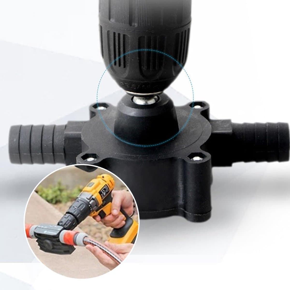 Waterpomp - Draagbare Elektrische Boorpomp - Kleine waterpomp - Voorzetpomp - Boormachine voor vloeistof - Boormachinepomp - Gedreven Door Boormachine - Vloeistoffen Verpompen - Tuin Buitengereedschap - Zwart thumbnail 5