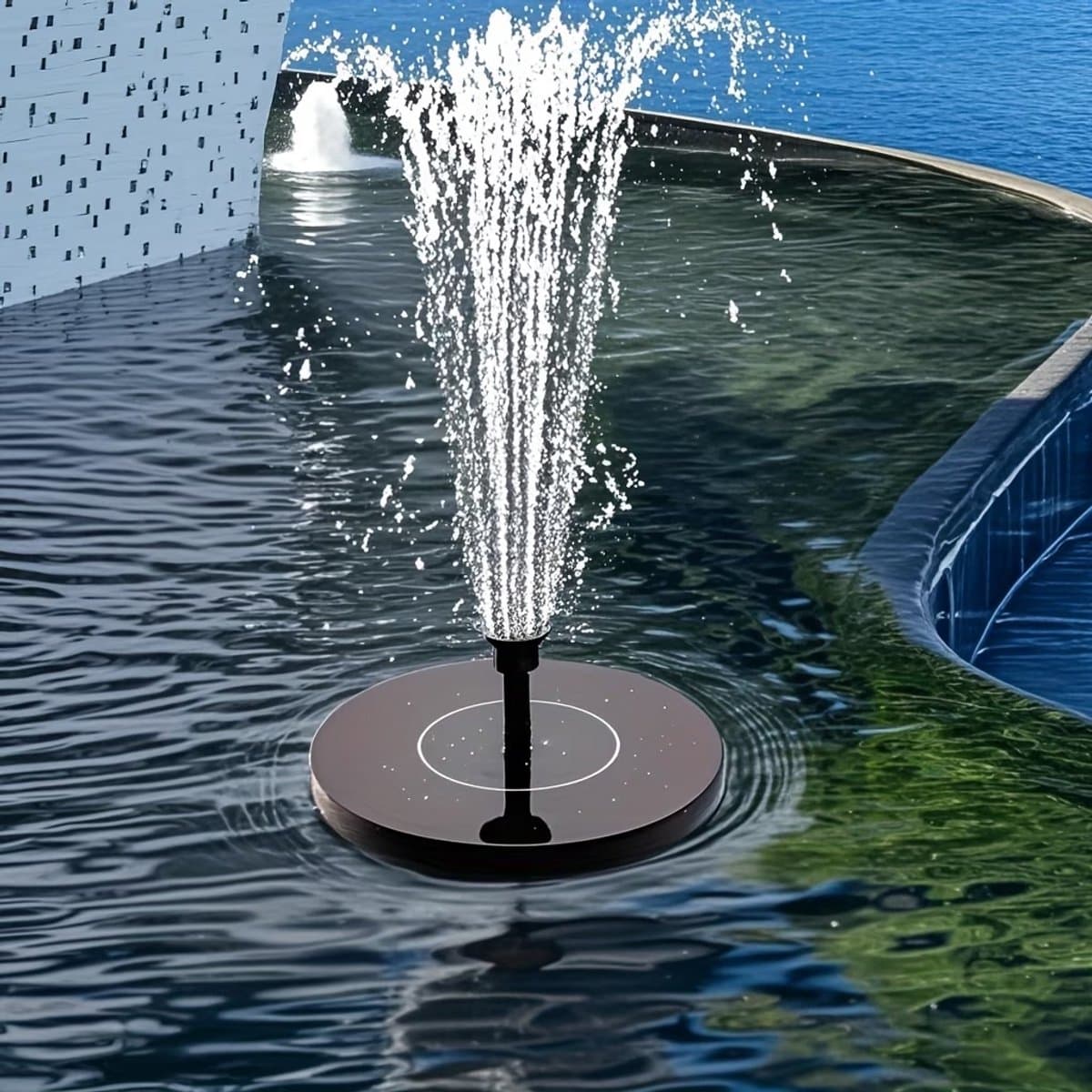Solar Fontein met 6 Sproeikoppen – Zonne Energie Waterpomp voor Vogelbad, Vijver en Tuin – Drijvende Waterfontein thumbnail 2