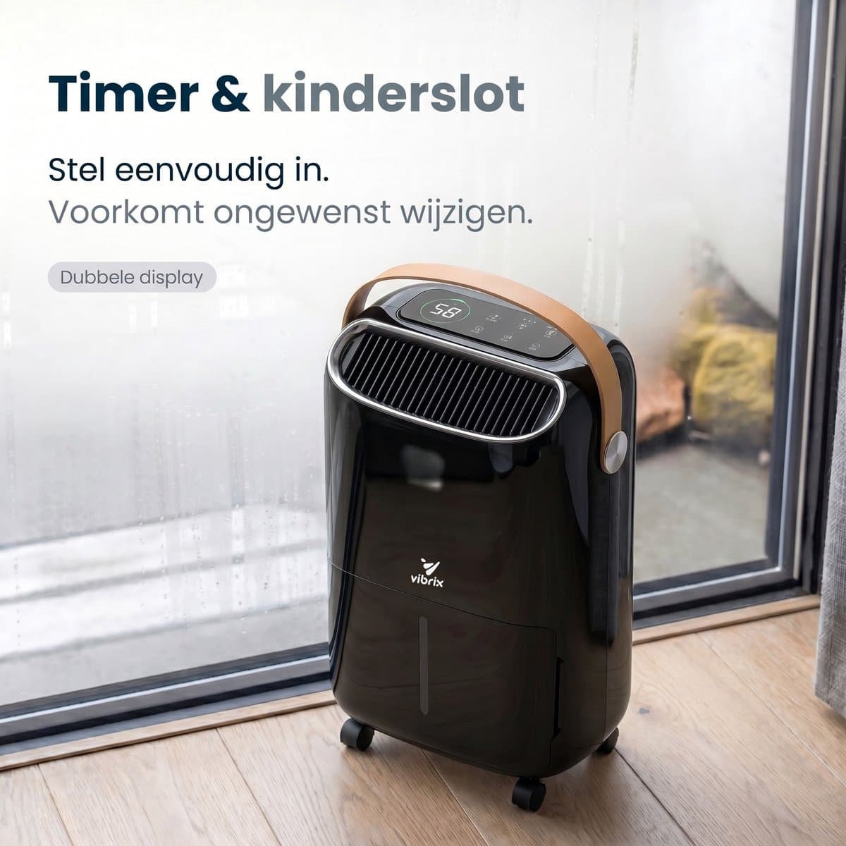 Vibrix DryFlow12 Pro Luchtontvochtiger & Luchtreiniger – 12L per dag – Bediening via App – Ionisator & UV-licht – Wasdroogfunctie – Stil & Energiezuinig – Voor Badkamer, Kelder, Zolder & Slaapkamer – Dehumidifier thumbnail 3